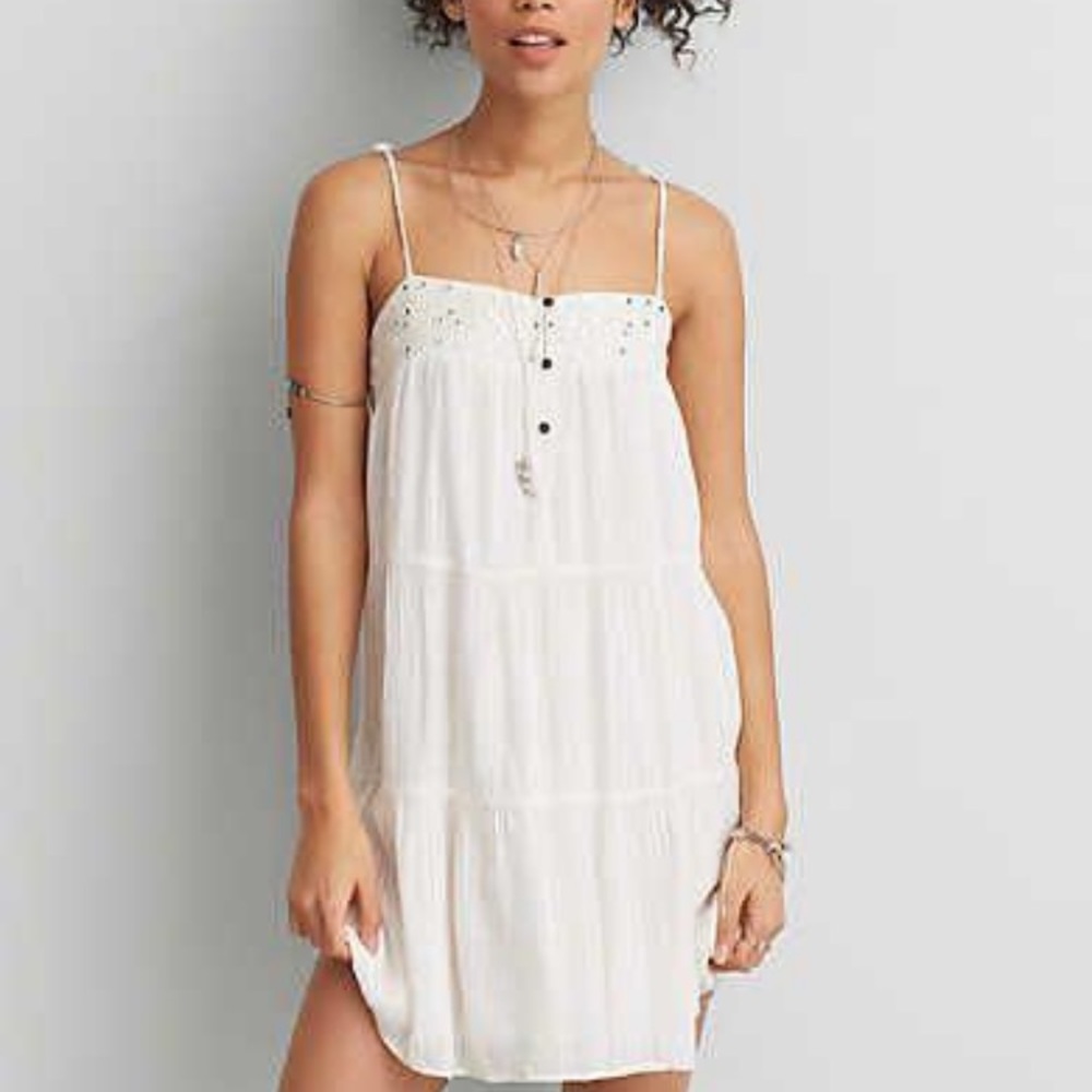 American Eagle XS mirrored mini dress with shoulder ties
